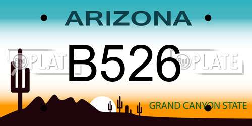 B526 Arizona License Plate