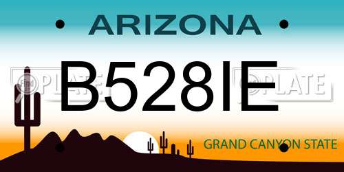 B528IE Arizona License Plate