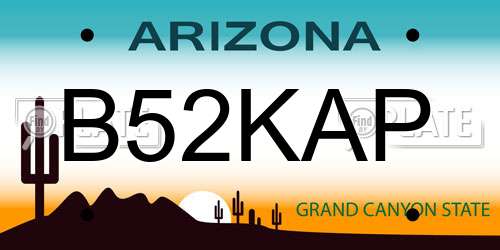 B52KAP Arizona License Plate