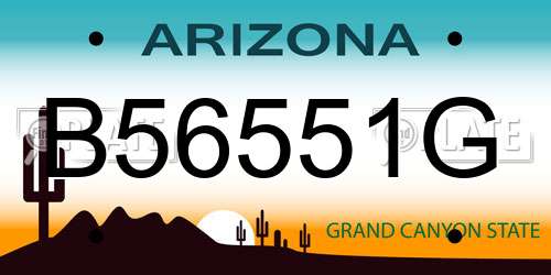 B56551G Arizona License Plate