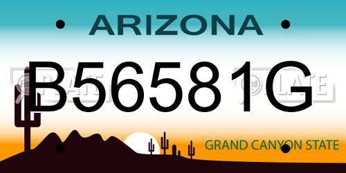 B56581G Arizona License Plate