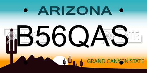 B56QAS Arizona License Plate
