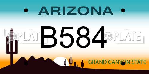 B584 Arizona License Plate