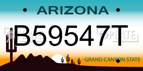B59547T Arizona License Plate