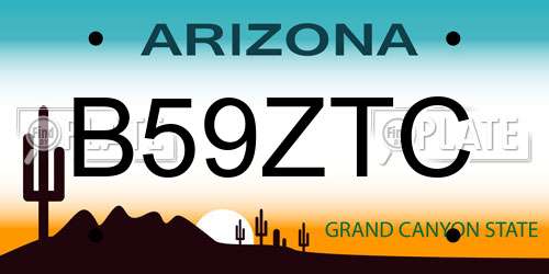 B59ZTC Arizona License Plate
