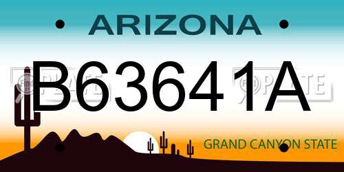 B63641A Arizona License Plate