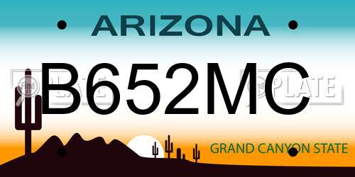 B652MC Arizona License Plate