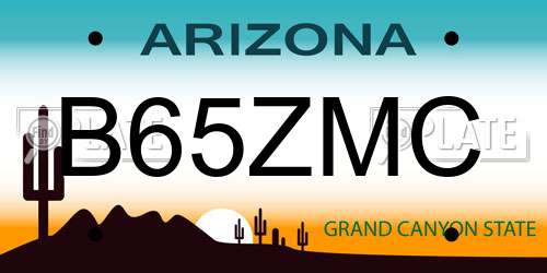 B65ZMC Arizona License Plate