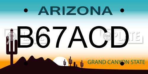 B67ACD Arizona License Plate