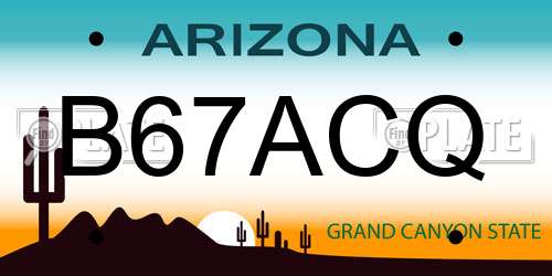 B67ACQ Arizona License Plate