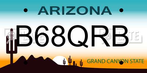 B68QRB Arizona License Plate