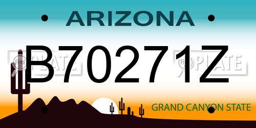 B70271Z Arizona License Plate