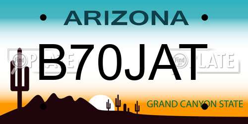 B70JAT Arizona License Plate