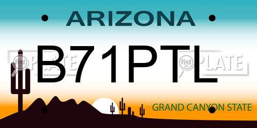 B71PTL Arizona License Plate