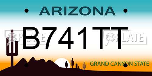 B741TT Arizona License Plate