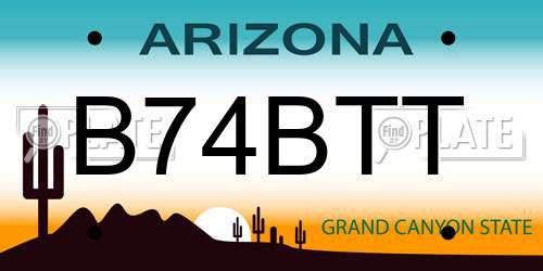 B74BTT Arizona License Plate