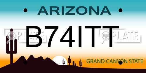 B74ITT Arizona License Plate