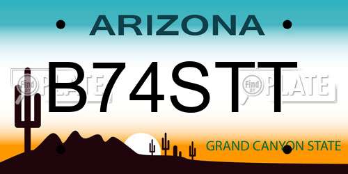 B74STT Arizona License Plate