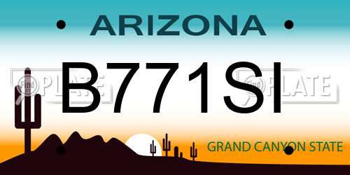 B771SI Arizona License Plate
