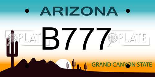 B777 Arizona License Plate