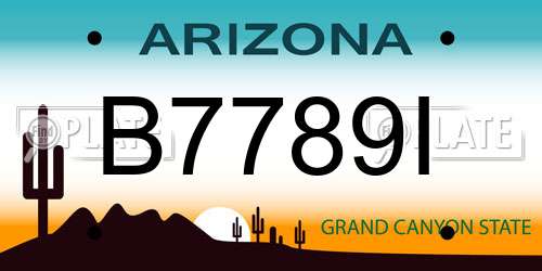 B7789I Arizona License Plate