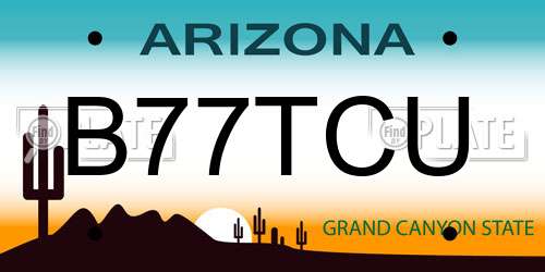 B77TCU Arizona License Plate