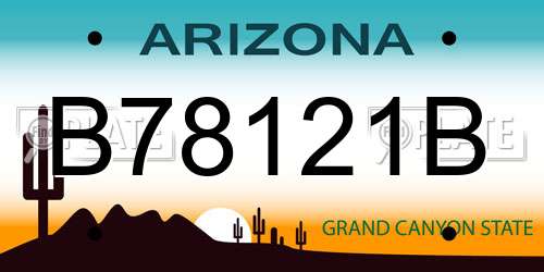 B78121B Arizona License Plate