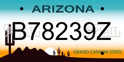 B78239Z Arizona License Plate