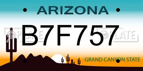 B7F757 Arizona License Plate