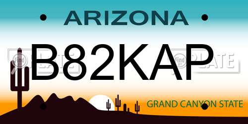 B82KAP Arizona License Plate