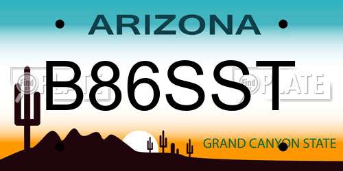 B86SST Arizona License Plate