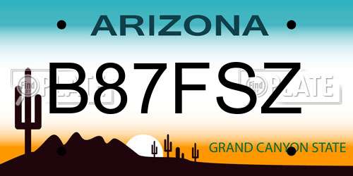 B87FSZ Arizona License Plate