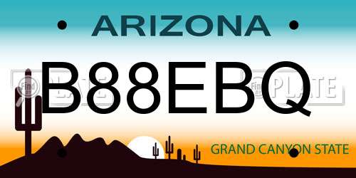 B88EBQ Arizona License Plate