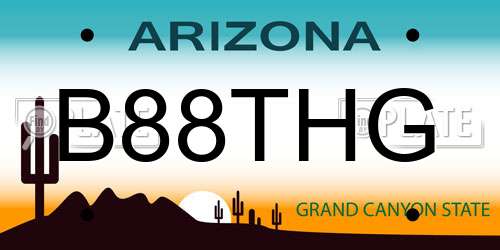 B88THG Arizona License Plate