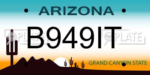 B949IT Arizona License Plate
