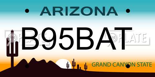 B95BAT Arizona License Plate
