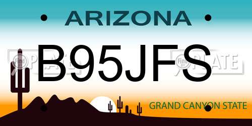 B95JFS Arizona License Plate