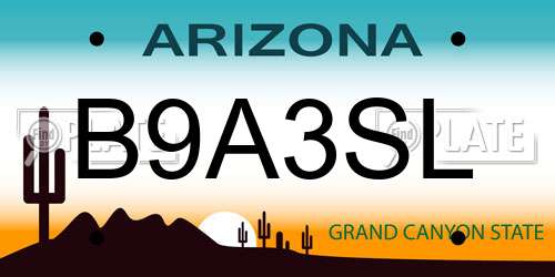 B9A3SL Arizona License Plate