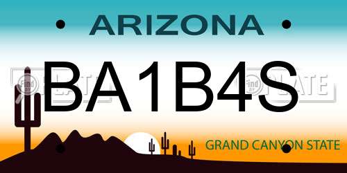 BA1B4S Arizona License Plate