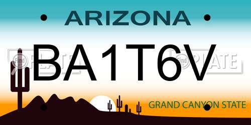 BA1T6V Arizona License Plate