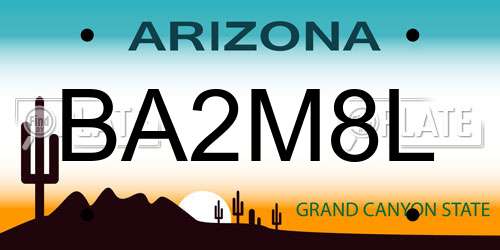 BA2M8L Arizona License Plate