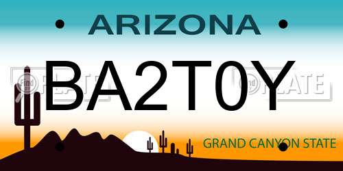 BA2T0Y Arizona License Plate