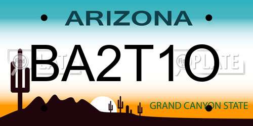 BA2T1O Arizona License Plate
