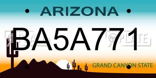 BA5A771 Arizona License Plate