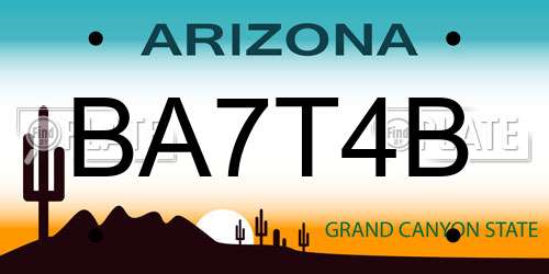 BA7T4B Arizona License Plate