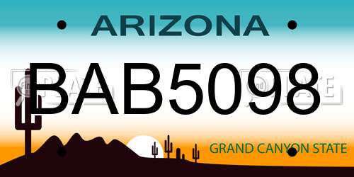 BAB5098 Arizona License Plate