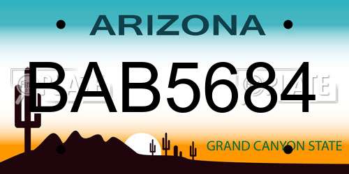 BAB5684 Arizona License Plate
