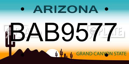 BAB9577 Arizona License Plate