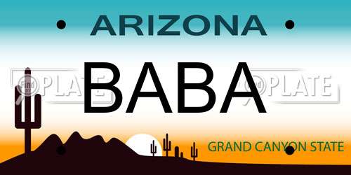 BABA Arizona License Plate