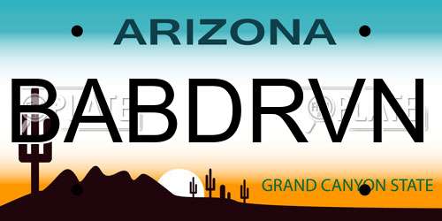 BABDRVN Arizona License Plate
